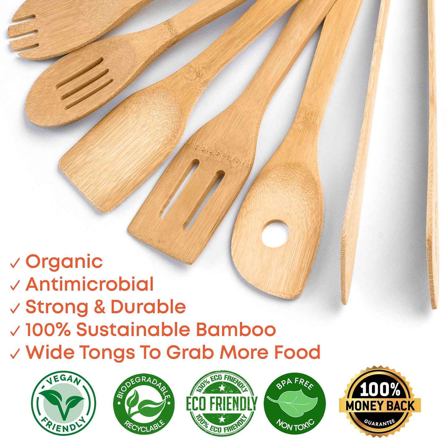 Bamboo Kitchen Utensils Set – 8‑Pack