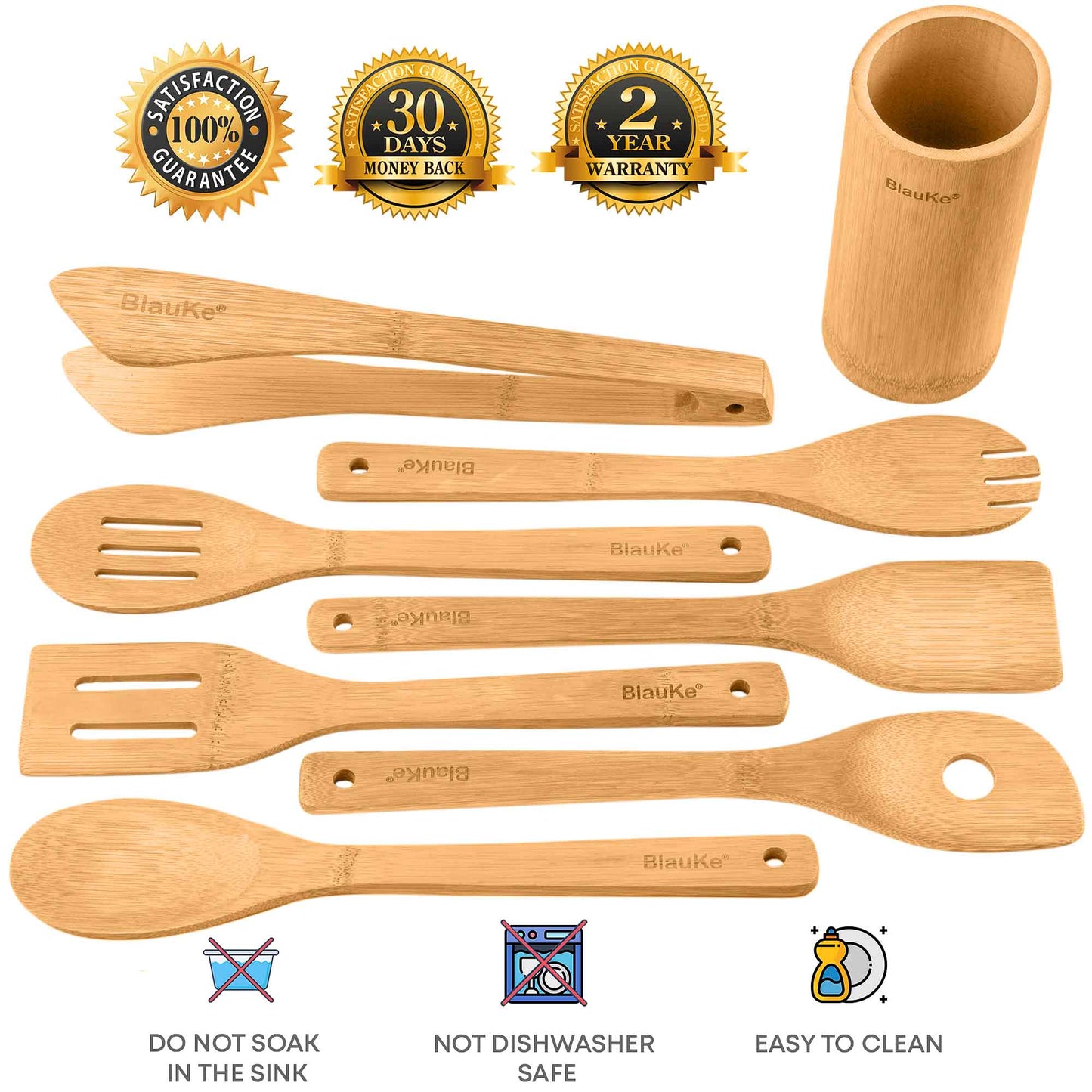Bamboo Kitchen Utensils Set – 8‑Pack