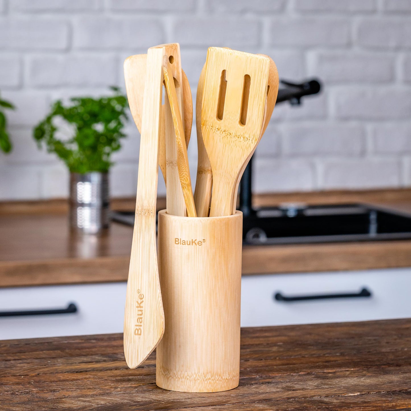 Bamboo Kitchen Utensils Set – 8‑Pack