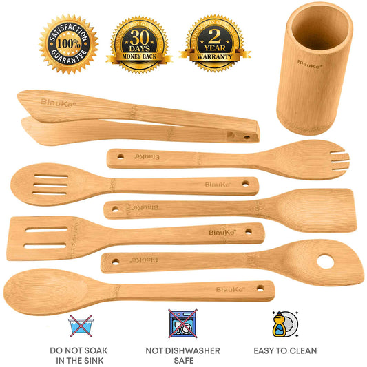 Bamboo Kitchen Utensils Set – 8‑Pack
