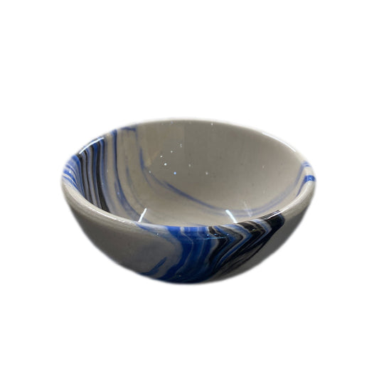 Ceramic Dip Bowl - Colonsay | Mocha, Sky Blue Marble - 8cm x 5cm Depth